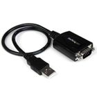 Câble Adaptateur - StarTech - USB vers Série DB9 RS232 - 30 cm - Mémorisation Port COM - Noir