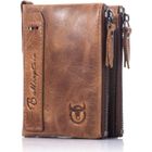 BRAND Portefeuille Bullcaptain Porte-Monnaie Cuir Véritable Marron Design Vintage Rétro