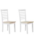 BELIANI Lot de 2 chaises de salle à manger bois clair et blanches BATTERSBY