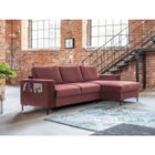 BESTMOBILIER Lilly - Canapé d'angle droit - 4 places - convertible avec coffre - en velours - Rose