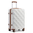 BRITISH TRAVELLER Valise Cabine 53x35x21cm Valise Rigide Ultra Légère Valise de Voyage avec roulettes 4x360 degrés et Serrure TSA, Crème