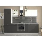 Cuisine complète PREGO- L 270 cm - Gris Graphit - Plan de travail 210 cm inclus