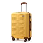 Kono Valise Cabine 55x38x24 cm, Bagage Cabine en ABS Valise Rigide 4 roulettes Valise de Voyage avec Serrure TSA, 40L (Jaune)