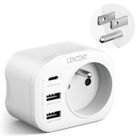 Adaptateur Prise France vers Prise USA/Canada/Mexique - LENCENT - 1AC+3USB - 3750W