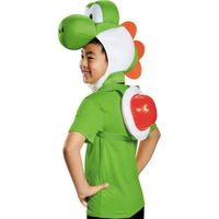 Kit Yoshi Nintendo - Coiffe et sac à dos pour enfant en mousse semi-rigide - Blanc/Vert