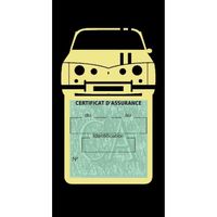 Simple porte vignette assurance R8 Renault Gordini sticker adhésif couleur beige