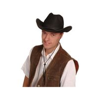 Chapeau de Cow-boy Noir Adulte - Accessoire de déguisement - Marque - Modèle - Intérieur - Homme