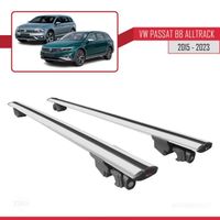 Pour VW Passat B8 Alltrack 2015-2023 HOOK Barres de Toit Railing Porte-Bagages de voiture Avec verrouillable Alu Gris