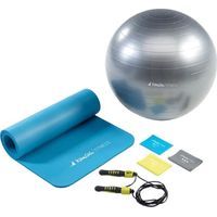 Pack Home Fitness Basic Kangui - Tapis de gym, ballon de gym, corde à sauter et 3 bandes élastiques
