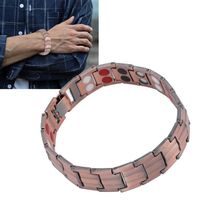 KAIHUA Bracelets de thérapie magnétique pour hommes à double rangée d'aimants Bracelet magnétique sain bracelet bijoux en acier