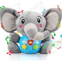 Jouets pour bébé 0 3 6 12 mois – Jouets en peluche éléphant pour bébé – Jouets musicaux pour nouveau-né pour bébé de 6 à 12 moi N°1
