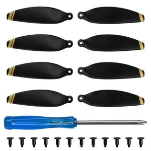 8PCS Hélices de drone en plastique, hélices légères en plastique Accessoires compatibles pour Mini RC Drone (noir avec bord argenté 8PCS Hélices de drone en plastique, hélices légères en plastique Accessoires compatibles pour Mini RC Drone (noir avec bord argenté
