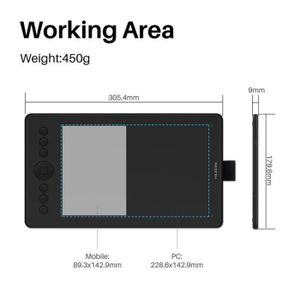 TABLETTE GRAPHIQUE HUION H320M-Tablette LCD de 10.2x6.2 Pouces pour C