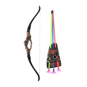 ARC À FLÉCHETTE MOUSSE Multicolore - Jouet de tir à l'arc et à la flèche pour enfant, 35cm, avec ventouse, pour l'extérieur