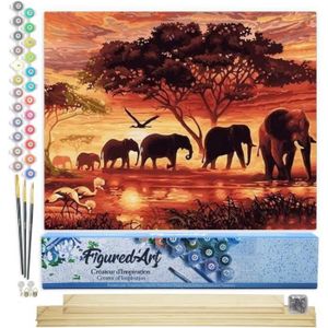 Kit peinture par numéro - « Éléphant impressionniste »