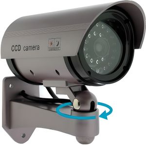 CAMÉRA FACTICE Kabalo Réaliste Caméra Factice Fausse sans fil, Faux Dummy de sécurité CCTV clignotant LED intérieure extérieure Argent