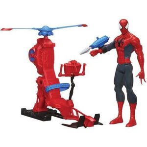 FIGURINE - PERSONNAGE Figurine Spiderman 30cm + Hélicoptère d'attaque - 