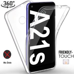 COQUE - BUMPER Coque avant et arrière pour Samsung Galaxy A21S [Protection d'écran] [Mince] [Transparent] [Transparent] TPU Bumper 360° Full Body