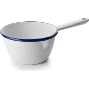 Krüger Casserole En Émail Blanc 14 Cm - Ustensile De Cuisine Classique Et Facile à Nettoyer