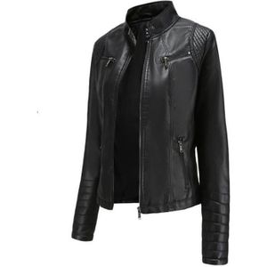 Veste en cuir noir femme Cdiscount