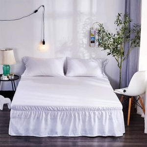 40,6 cm PiccoCasa Jupe de lit à volants en polyester brossé de qualité hôtelière durable solide et résistante aux plis et à la décoloration pour chambre à coucher rose