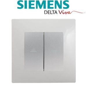 PLAQUE DE FINITION Siemens - Interrupteur Volet Roulant Silver Delta 