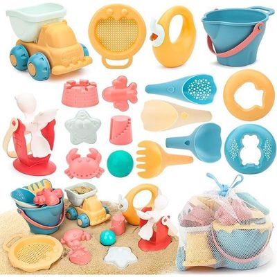 46 Pièces Glace Jeu de Plage Enfant Bac a Sable Jouet Plage avec Sac en Filet, Seau Plage Enfant, Seau Pelle Rateau Jeux de Plage - Sport