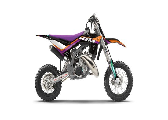Kit Déco Stickers Motocross KTM SX 50 (à Partir De 2024) - Gamme RIPIT, Couleur Violet/Rose