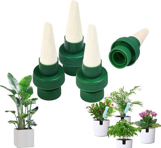 Kit Irrigation Goutte à Goutte Automatique 4 Pièces - Céramique, Pour Plantes D'intérieur Et Extérieur - 12