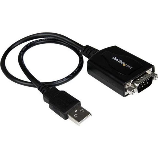 Câble adaptateur de 30 cm USB vers série DB9 RS232 - Câble adaptateur USB vers série de 30 cm - Mémorisation de port COM
