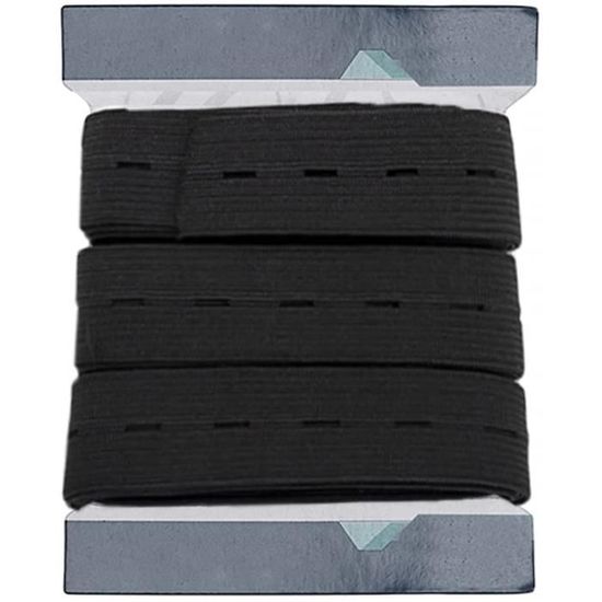 Élastique à Boutonnière Plat – 20 Mètres, Largeur 25 Mm, Trous 6 Mm, Pour Pantalons, Jupes, Vêtements De Maternité