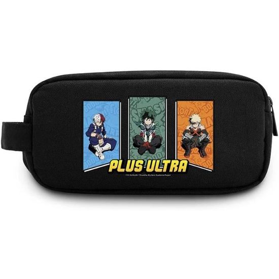 Trousse My Hero Academia Triple Compartiments – Pour écoliers Et Ados – Polyester Résistant – 22 Cm