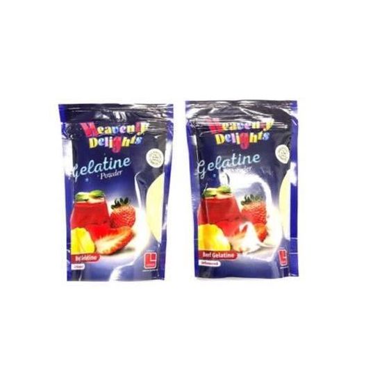 Pack de 2 GÉLATINE HALAL Poudre 100g Boeuf Gélatine HEAVENLY DELIGHTS