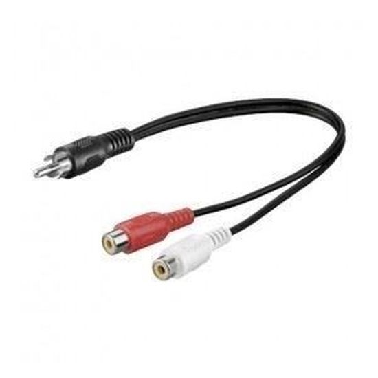 Adaptateur Audio Jack 3,5mm Mâle Vers 2 RCA Femelles – Connexion Simple Et Compacte