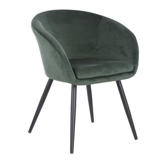 Chaise de salle à manger - Mica Decorations - Chloe - Vert foncé - Métal - Polyester - Contemporain - Design