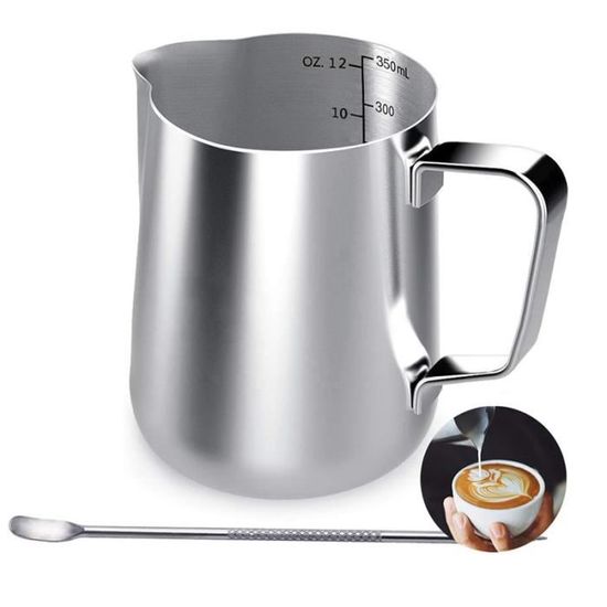 Pichet à Mousse De Lait En Inox 300 Ml – Pour Café Latté Et Boissons Maison – Avec échelle De Mesure