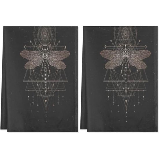 Lot De 2 Torchons De Cuisine à Suspendre - Absorbants, Polyester, Motif Aquarelle Bleu/turquoise