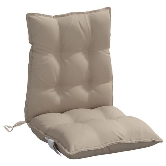 Lot De 2 Coussins De Chaise 40x80cm - Dossier Bas - Housse Imperméable - Pour Jardin Et Intérieur