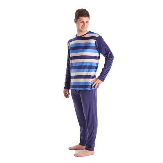 Pyjama Hiver Homme Polaire 2 Pièces - Pantalon Et Haut Manches Longues - Velours Doux Et Chaud - Col Rond