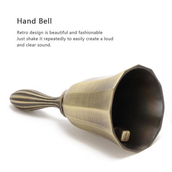 Cloche à Main Belons - Alliage De Zinc Doré - Sonnette De Table - Pour