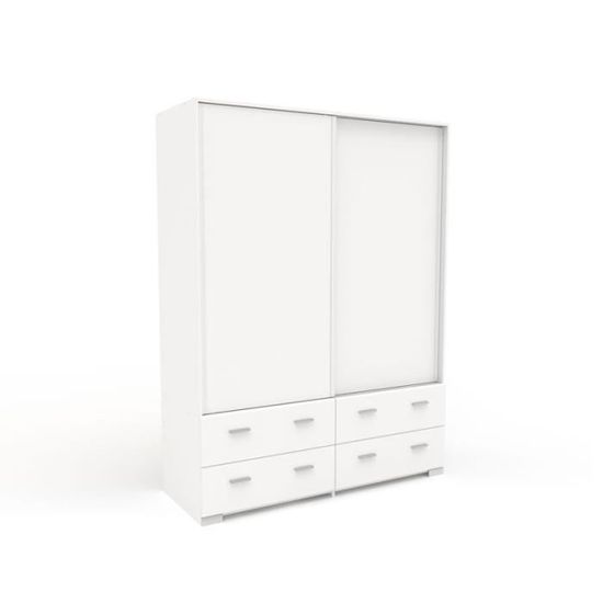 Armoire dressing Blanche portes coulissantes LILLE L 153 x l 57 x H