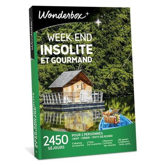 Coffret cadeau Week-end insolite et gourmand - Wonderbox - 2450 séjours insolites avec une touche gourmande !