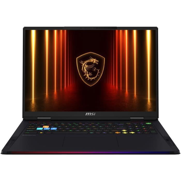 PC portable gamer – MSI – Raider 18 HX AI – 18 UHD+ MiniLED 120Hz – i9-285HX – RAM 64 Go – SSD 4 To – RTX 5080 – Windows 11