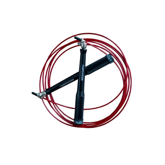 Faustcatcher Corde à sauter 360° - Sac inclus avec 4 anneaux antidérapants en silicone pour Crossfit & Fitness - Tête à double ro