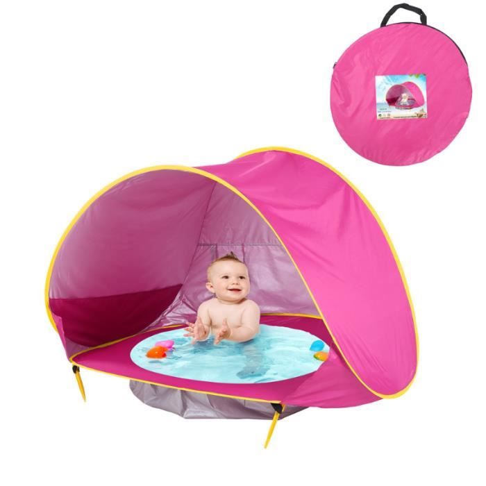 Tente d'activité Intégré Tente de Plage Bébé Pliable Piscine Para-soleil Ombre Bébé pour Plage Extérieur Jardin Cadeau Fille Garcon,