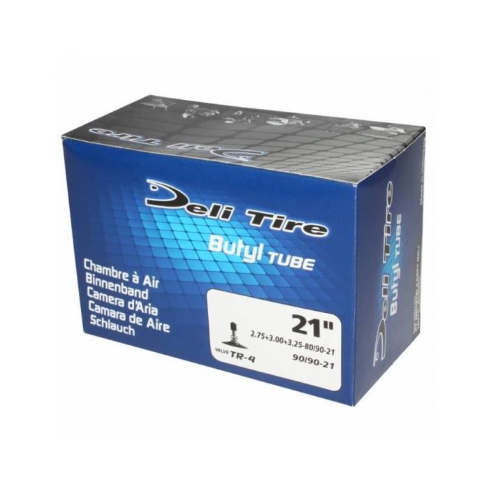 Chambre à air Deli pour moto 2.75 à 3.00-21 80/90-21 80/100-21 90/90-21 grosse valve