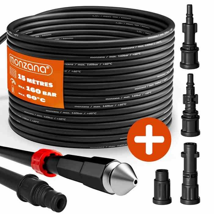 Tuyau déboucheur pour nettoyeur haute pression 15m