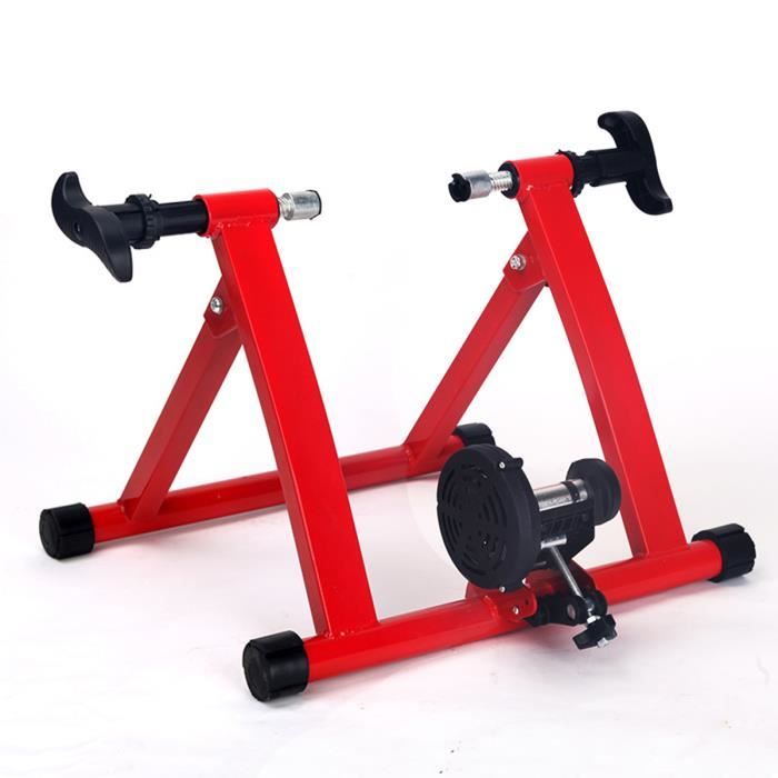 Home Trainer Vélo Bicyclette Sans Fil Support D'Entraînement Magnétique Exercice Intérieur Rouge