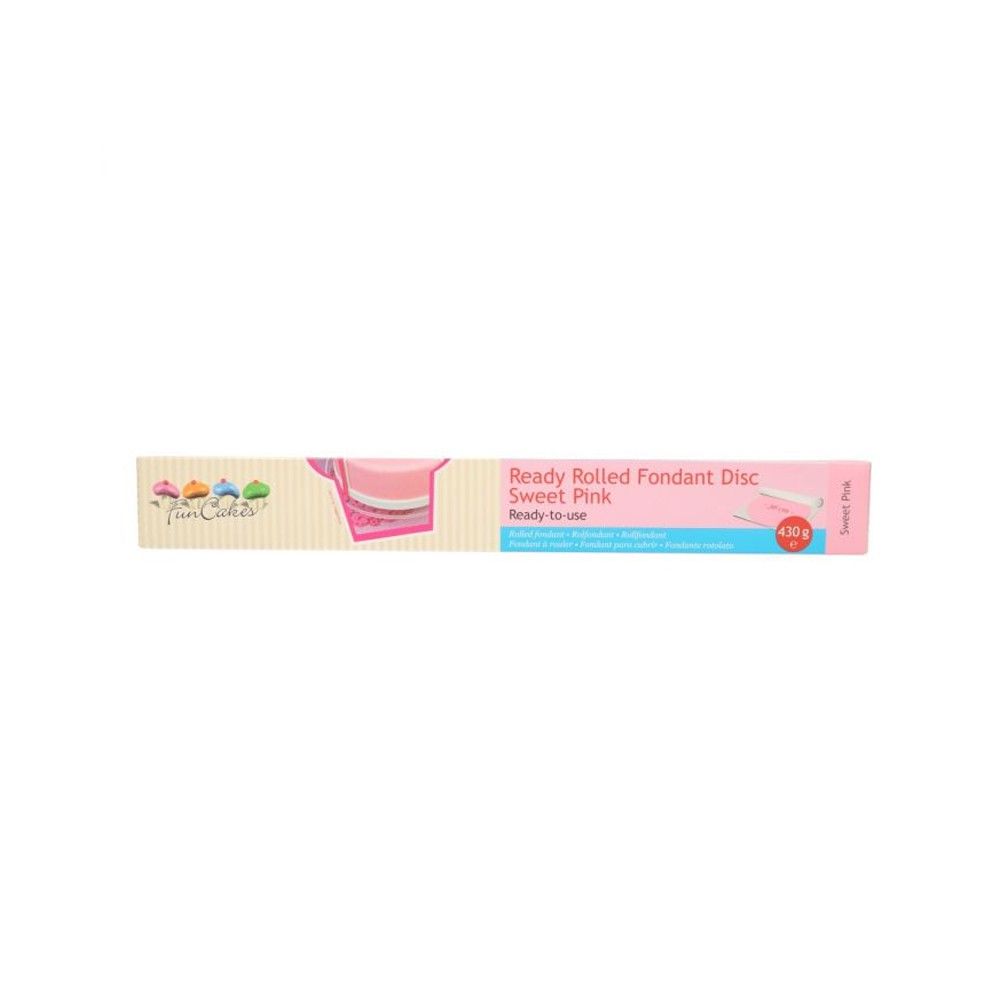 Rouleau de pâte à sucre rose prêt à dérouler pour recouvrir vos gâteaux et pâtisserie de 36 cm de diamètre.