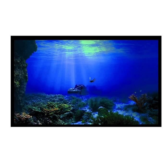 Décoration - aquarium,Affiche de fond d'aquarium en rouleau HD, autocollant paysage océan 3D, - Type Underwater Ocean-122x41cm